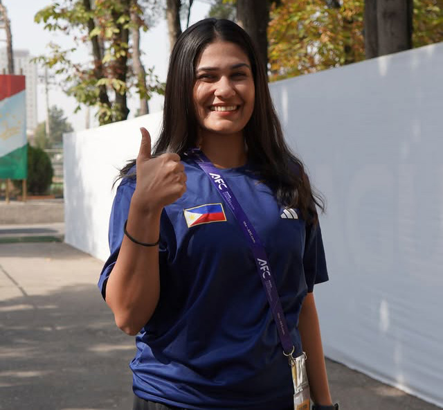 Kusum Shaikh at the touchline